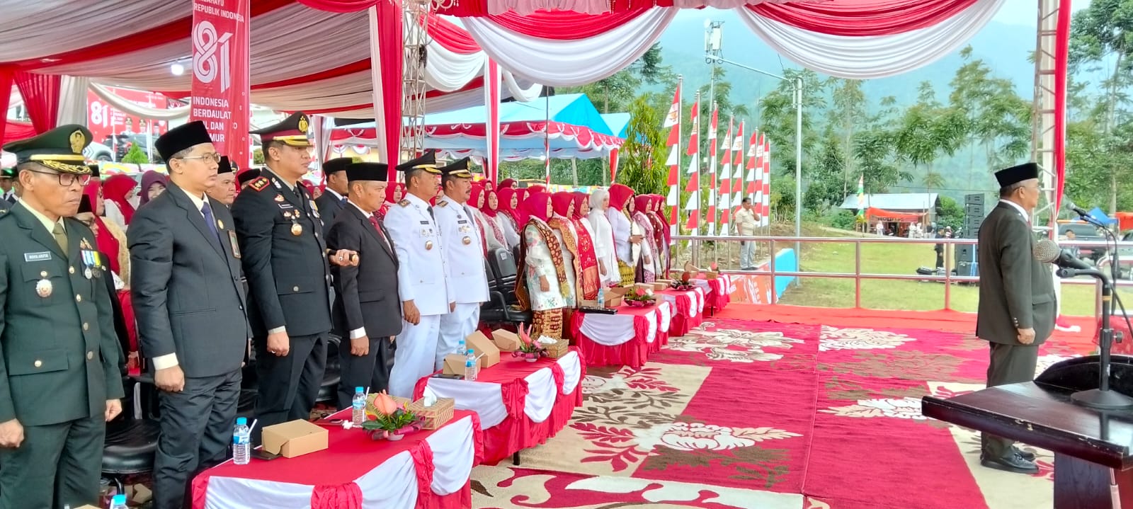 Pimpinan Pengadilan Agama Sungai Penuh menghadiri Upacara HUT Kemerdekaan Republik Indonesia ke 81 